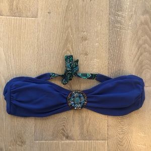 Bright Blue Bando bathing suit top
